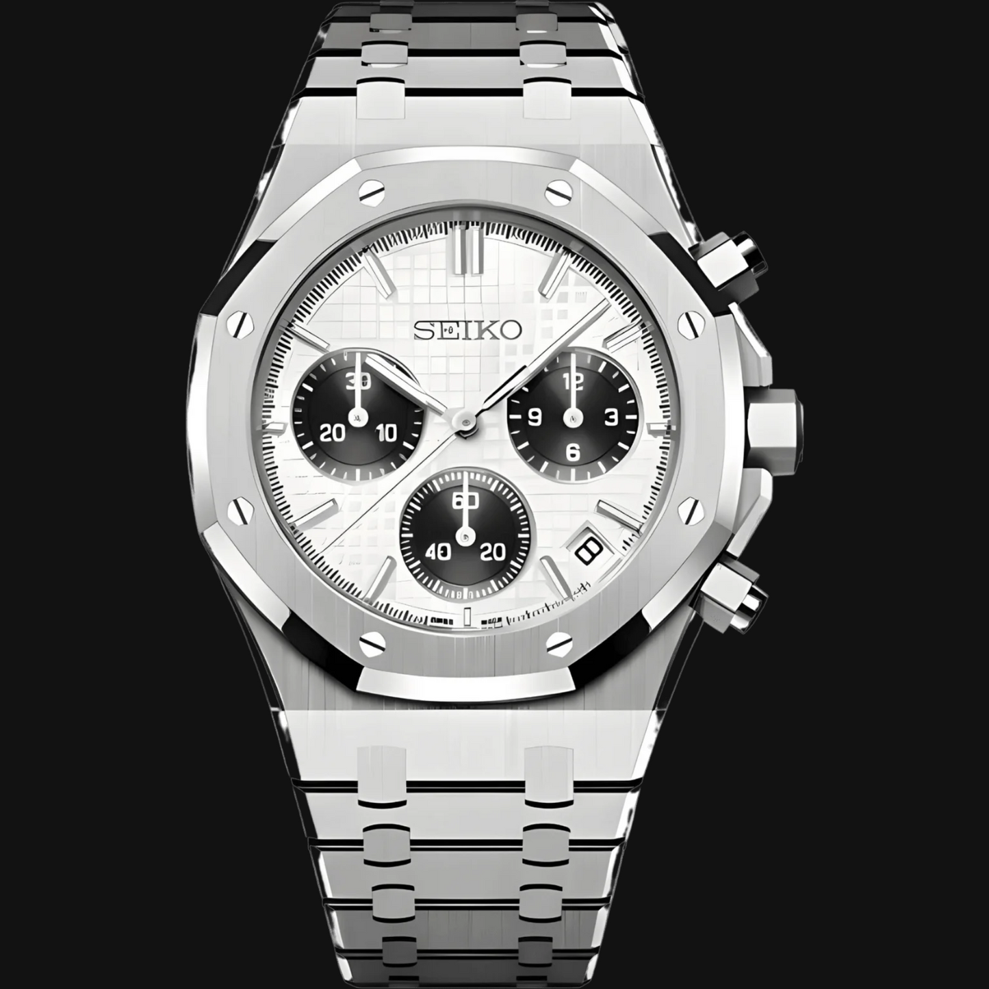 Seiko Mod Royal Oak "Panda Chronograph"