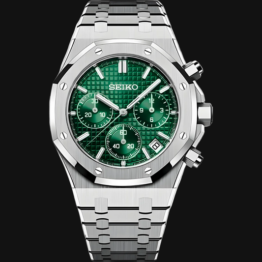 Seiko Mod Royal Oak "Green Chronograph"