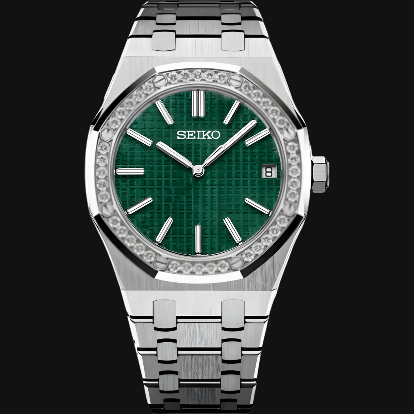 Seiko Mod Royal Oak "Green Diamonds 31mm"