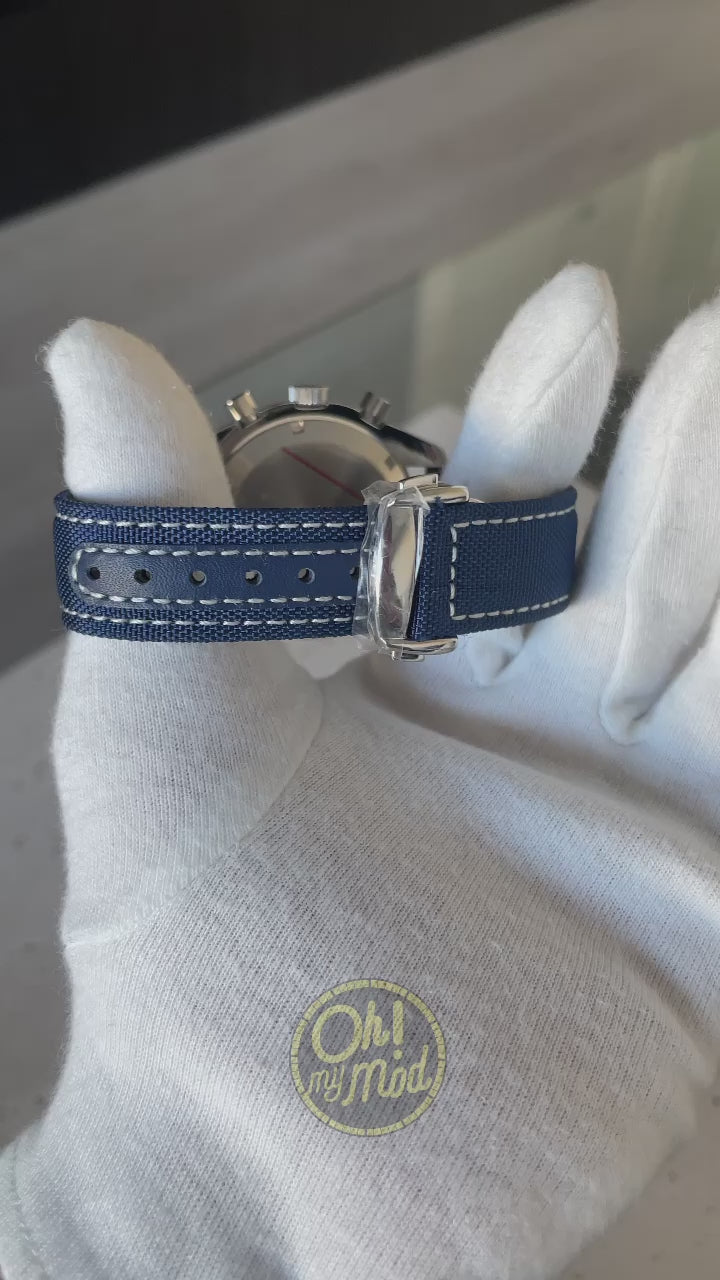 Seiko Mod Speedmaster “Silver & Blue” – Oh My Mod Watches